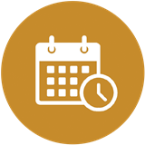 Icon of a calendar with a clock