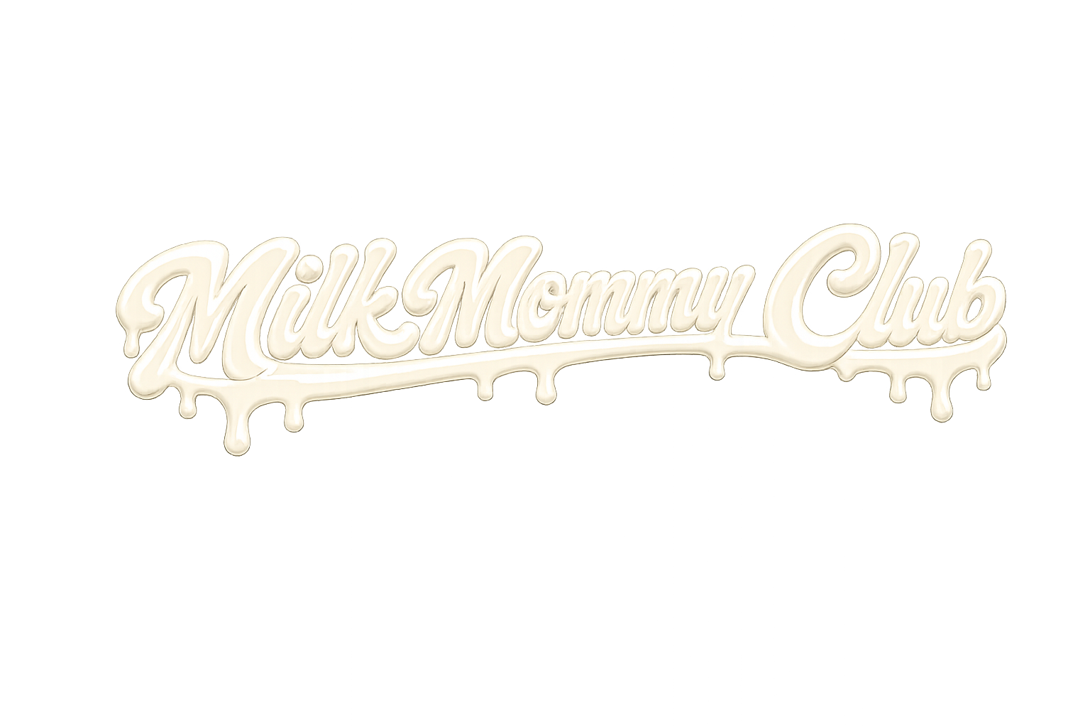 Neon sign that reads 'MilkMommy Club' with dripping milk effect on a dark background.