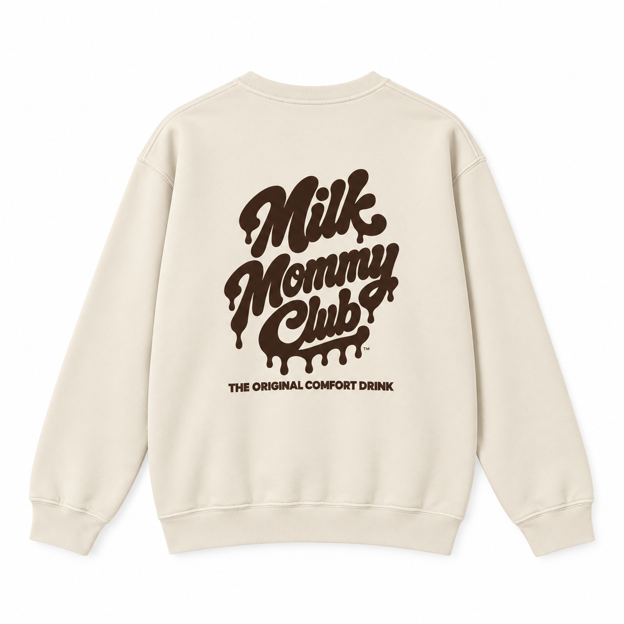Bone crewneck with Milk Mommy Club graphic.png