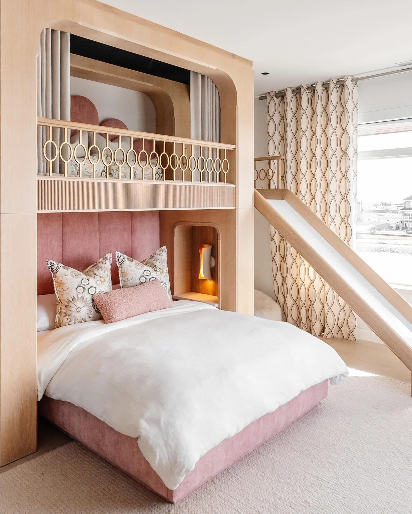 White oak veneer, steel spindles, ladder, slide, reeded panels, starry night fibre optic ceiling, quartz, custom upholstery. I&rsquo;m not sure all of these items have ever been combined before but I&rsquo;m very glad we were chosen to do it.

This o
