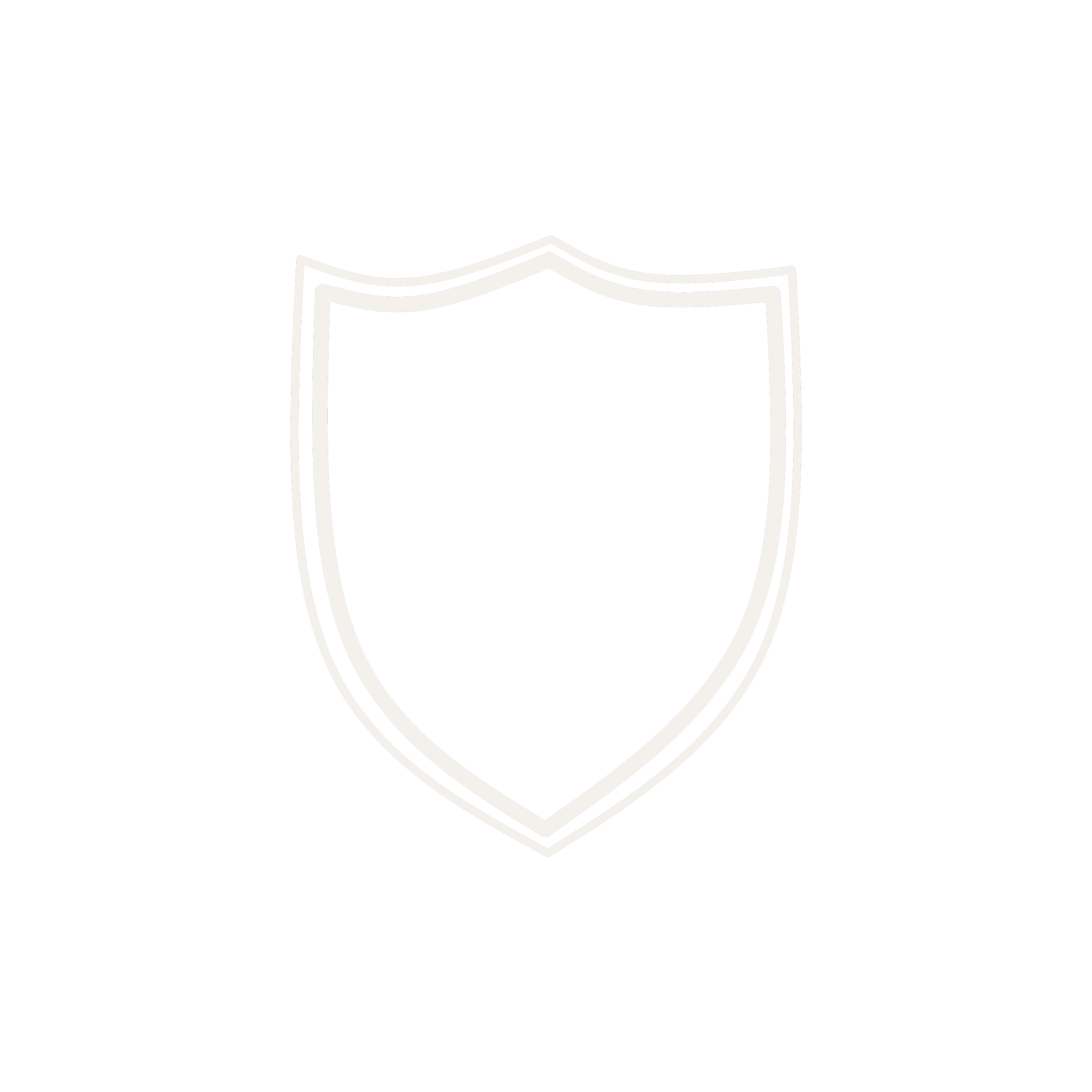 Badge outlined in ivory