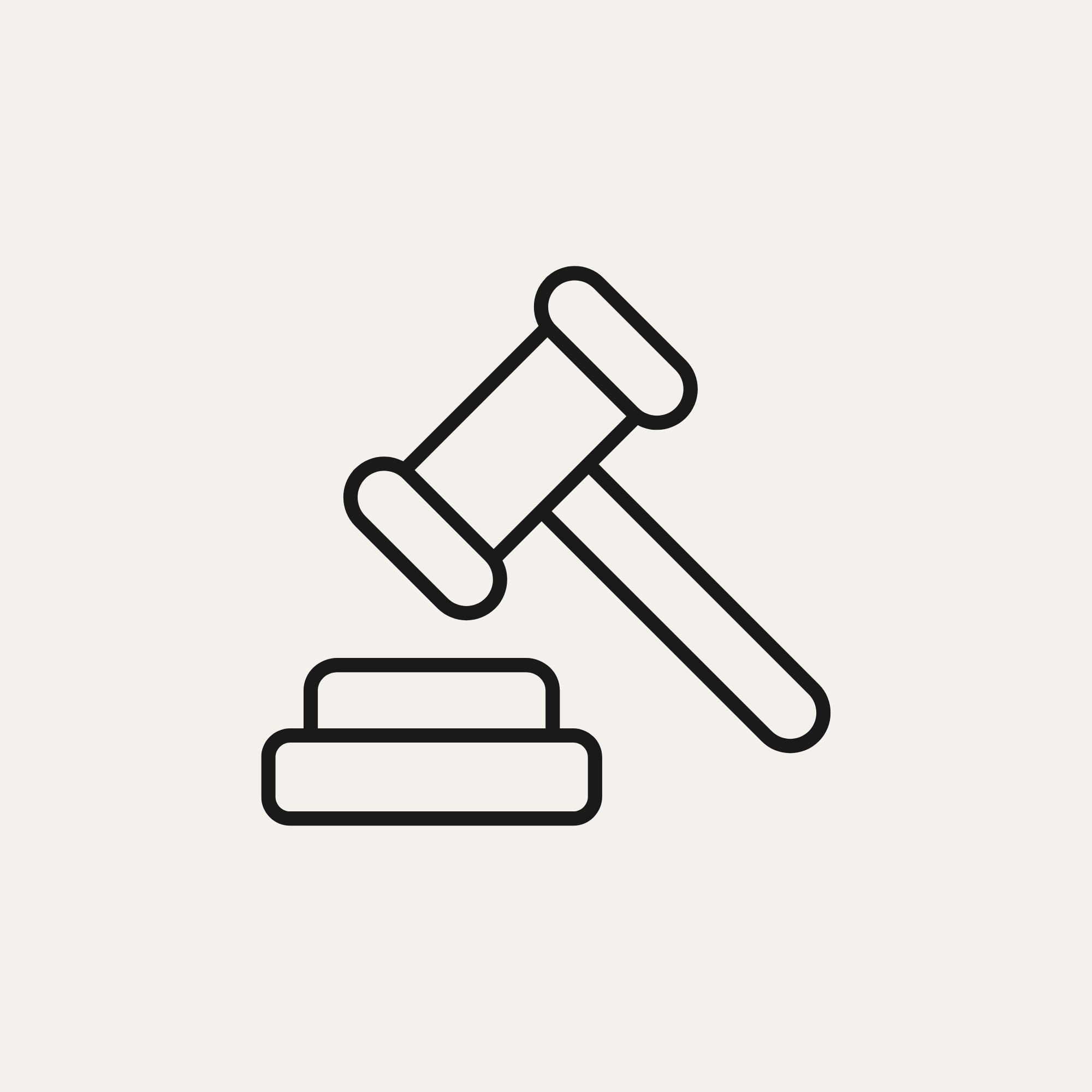 gavel outline in charcoal