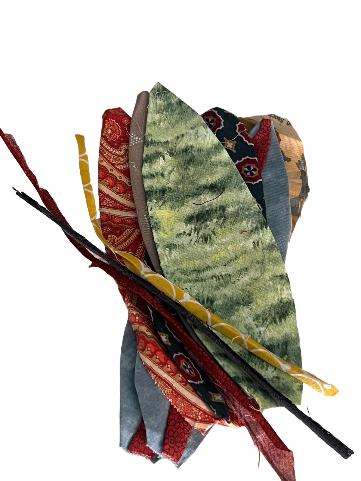 Ramillete de telas de diferentes colores y patrones