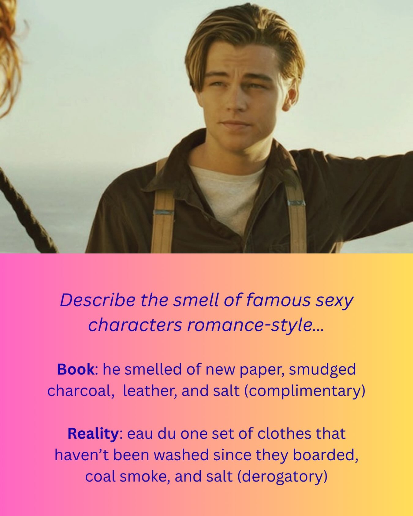 I suppose he also smells of hope and freedom