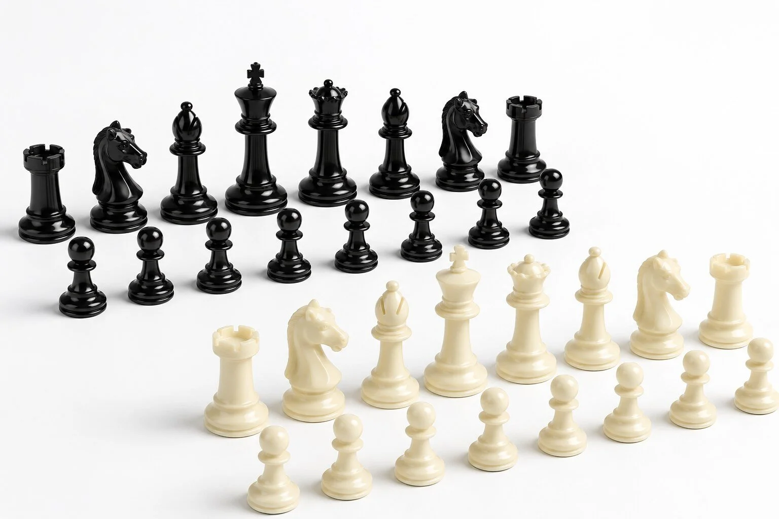 Traditional Black & White Chess Set