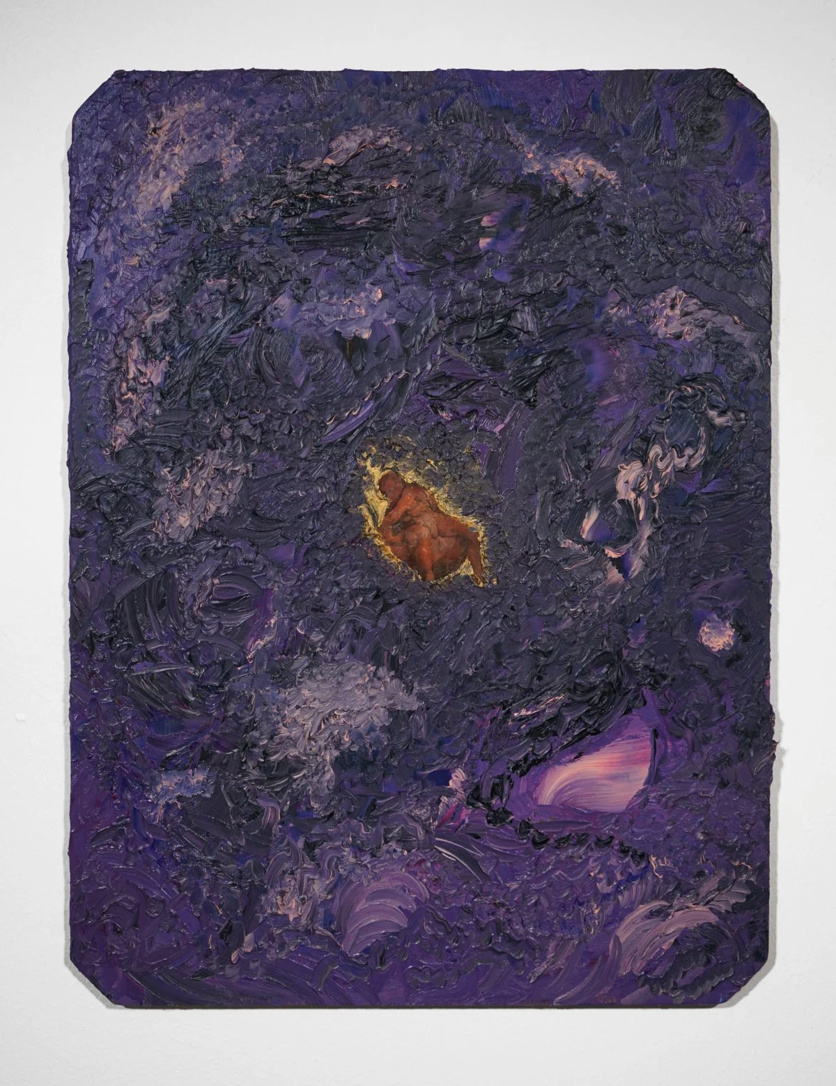 "gaudate", 20th century cut-out, oil on wood panel - 14.75" x 19.75", $1400