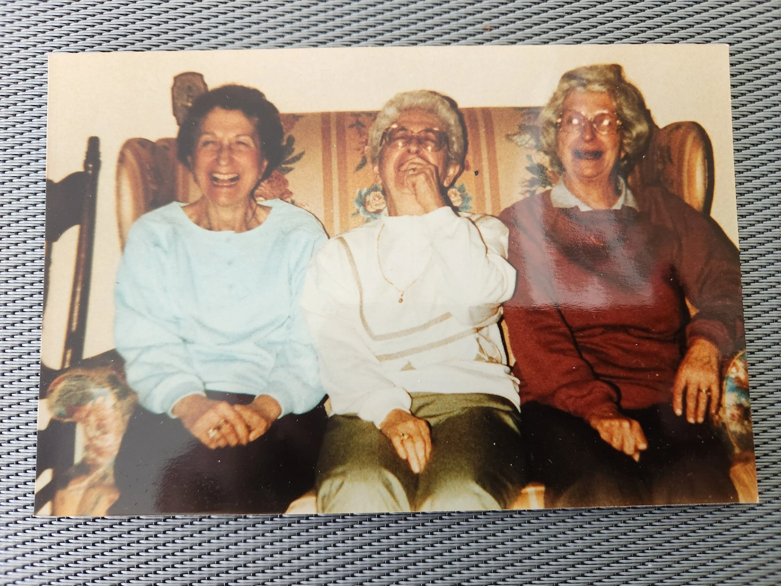 Evelyn, Marie, and Helen (Marie's sister)
They had to be laughing at some Italian joke