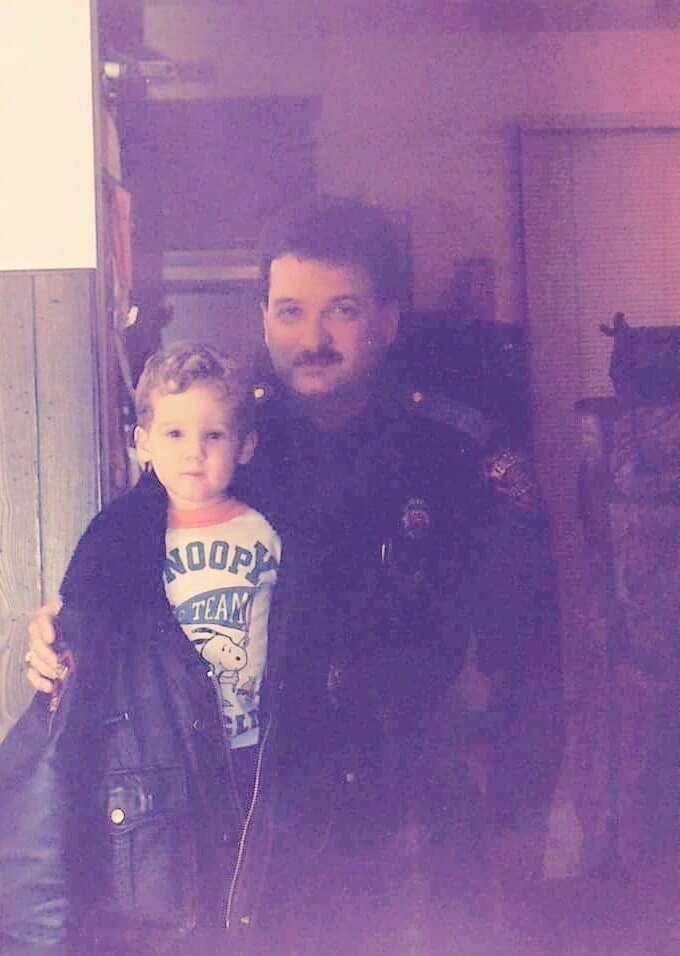 Late 80's - Eric wanted to wear Dad's jacket