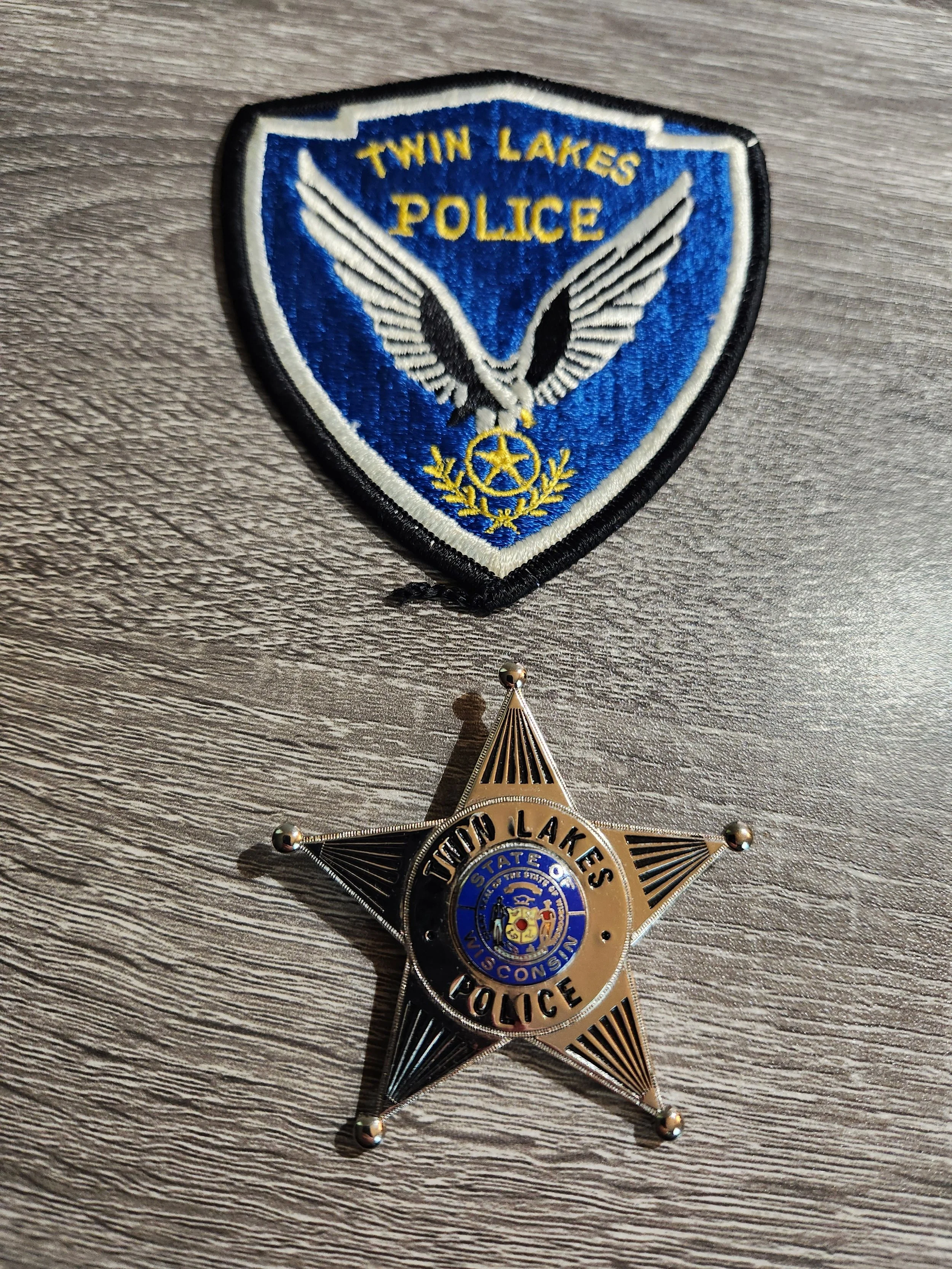 1983 - Twin Lakes Police Department...my badge and shoulder patch