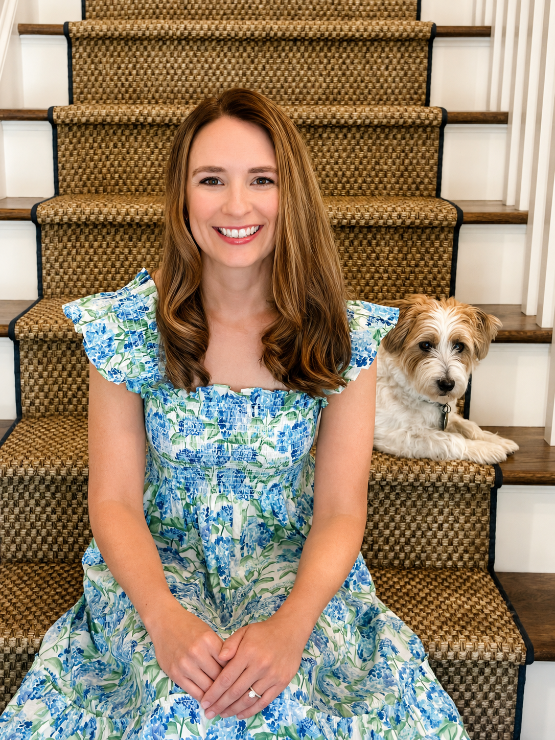 Nicole Millsfield, co-founder of DigitalmarketHERs, sitting with her dog Riley, representing authentic entrepreneurship, creativity, and building a flexible career.