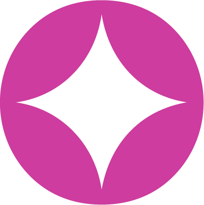 Purple circle with a black star-shaped design in the center.