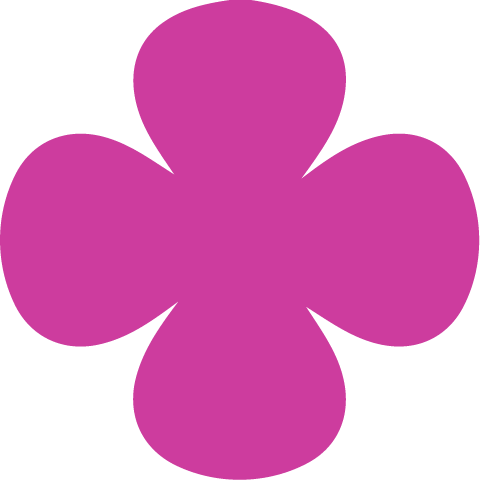 Purple four-petal flower shape against a black background.