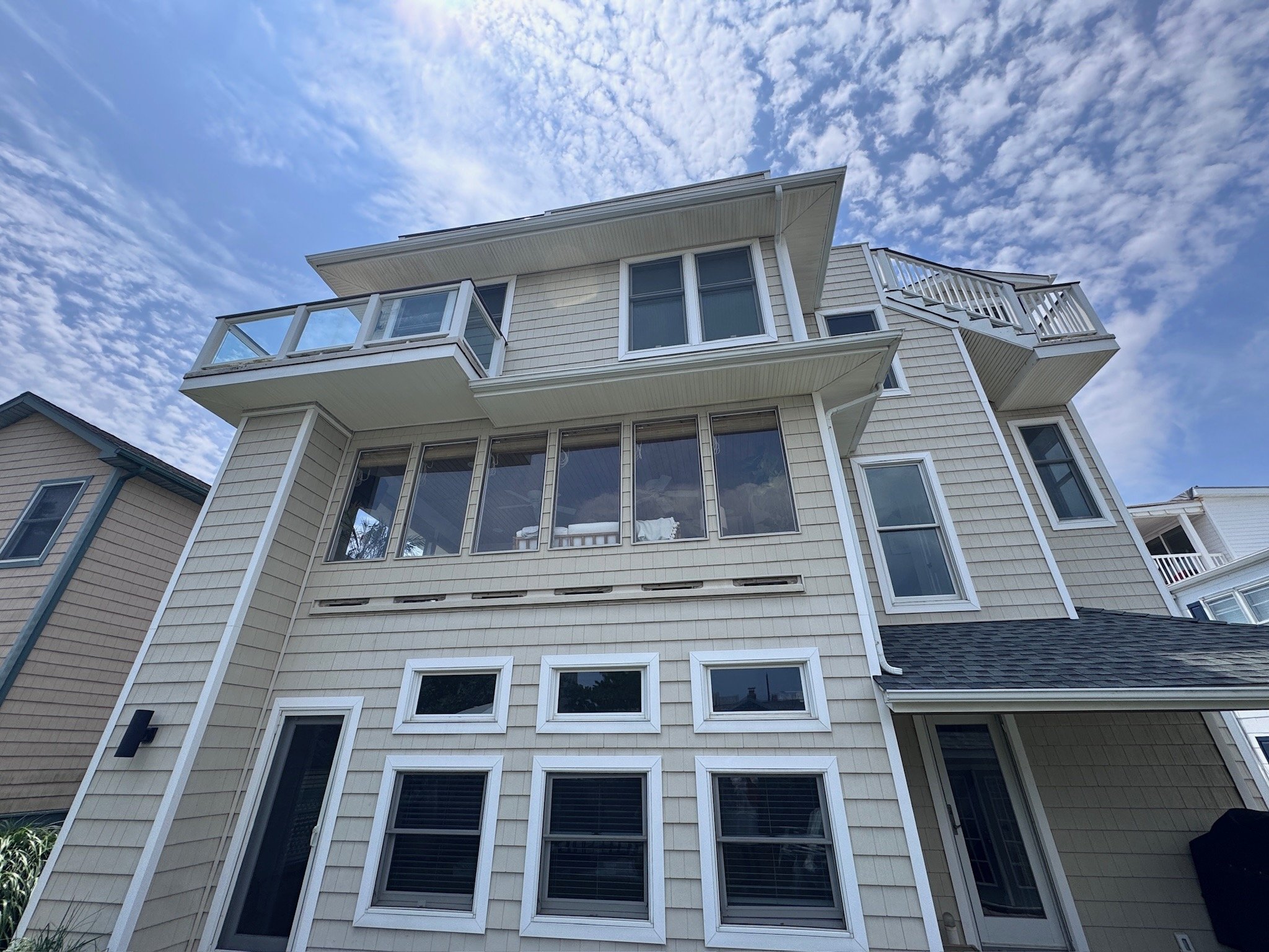 Backyard view of house