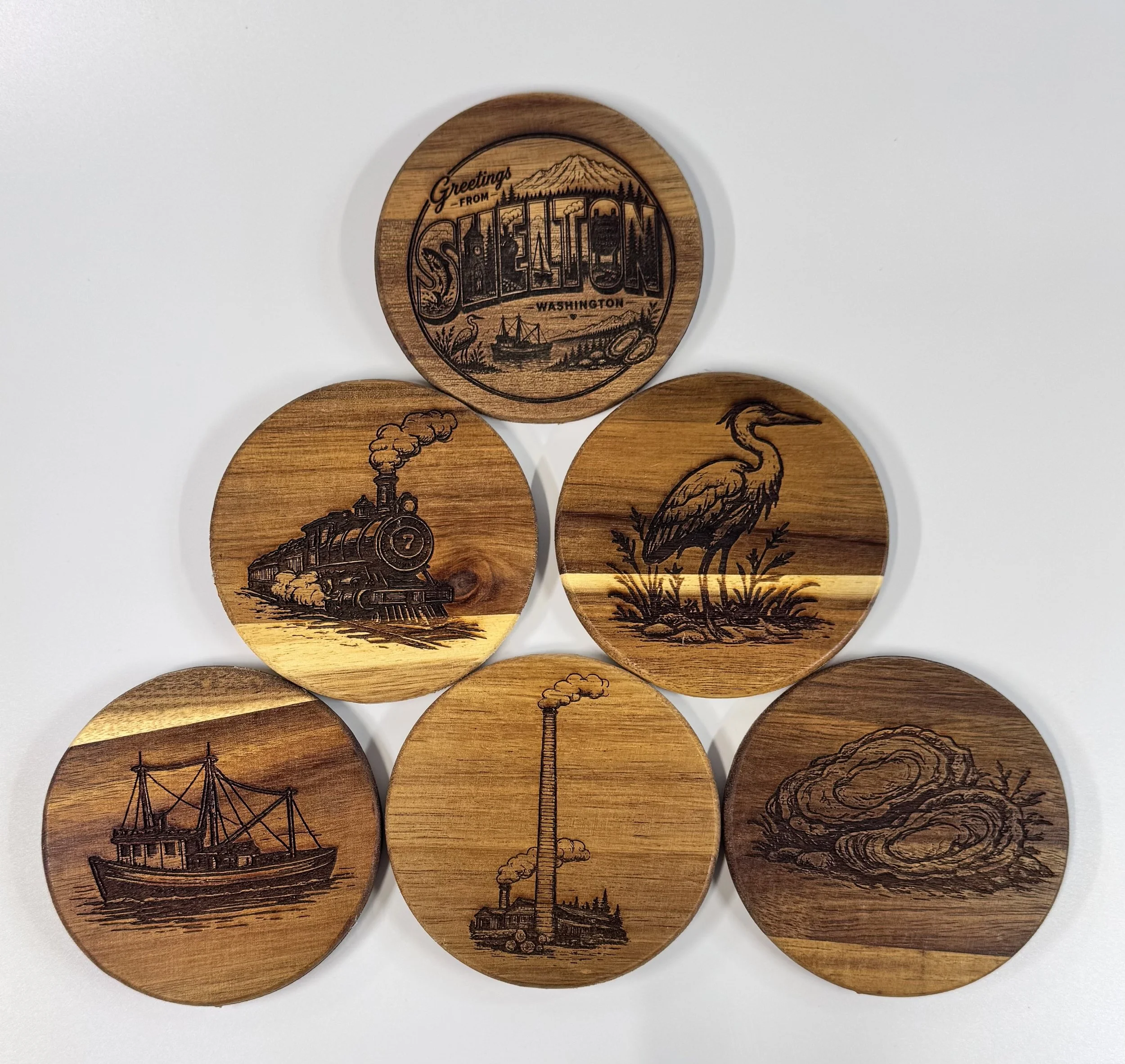 Shelton Heritage Acacia Coaster Set