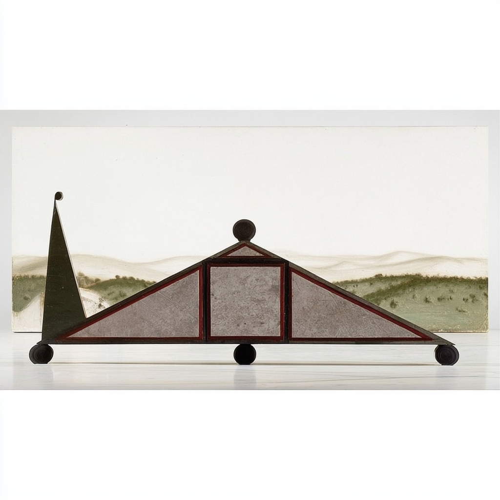 Modello di una ferrovia in miniatura con montagne sullo sfondo.