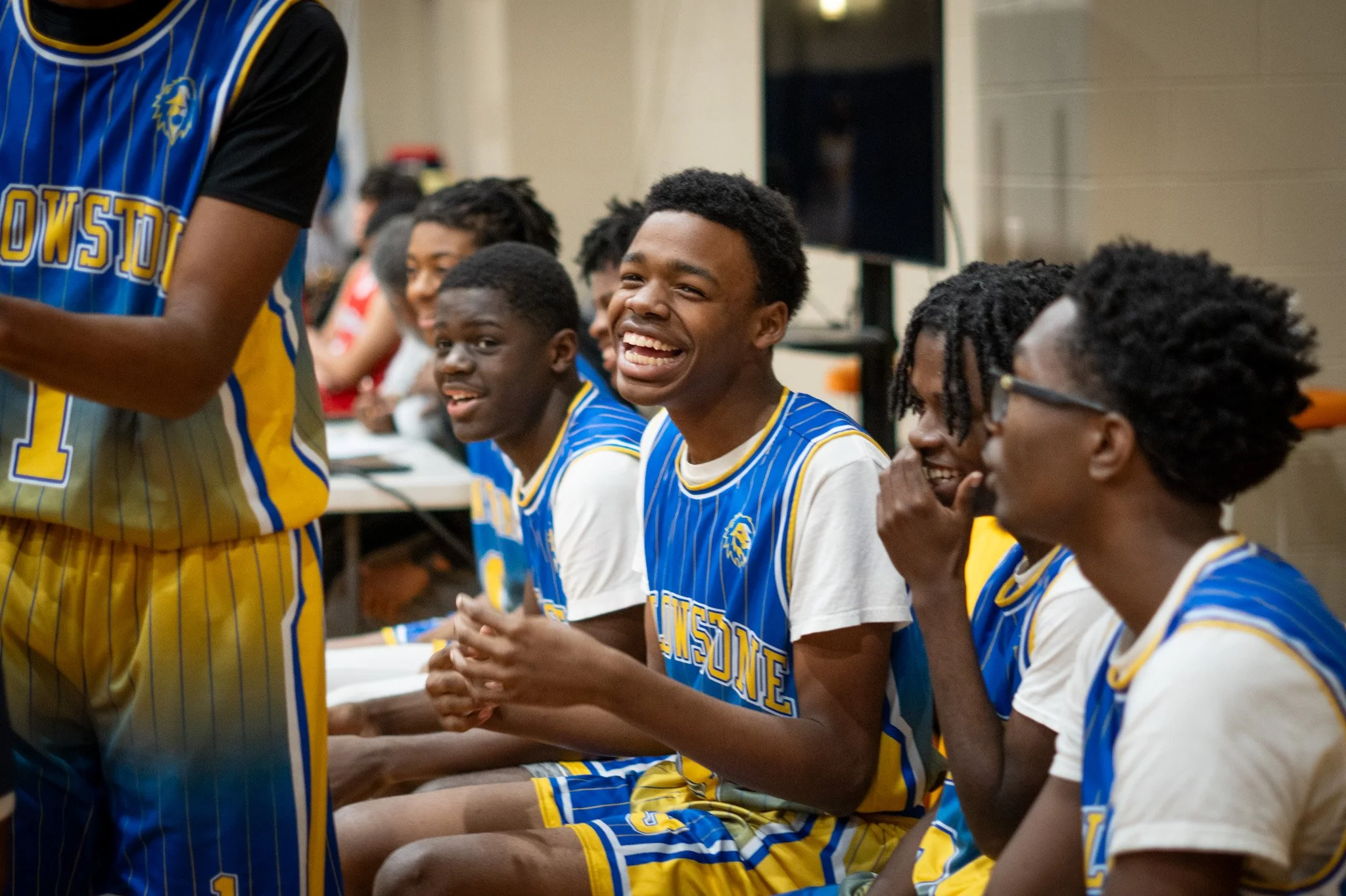 Smiling basketball player
