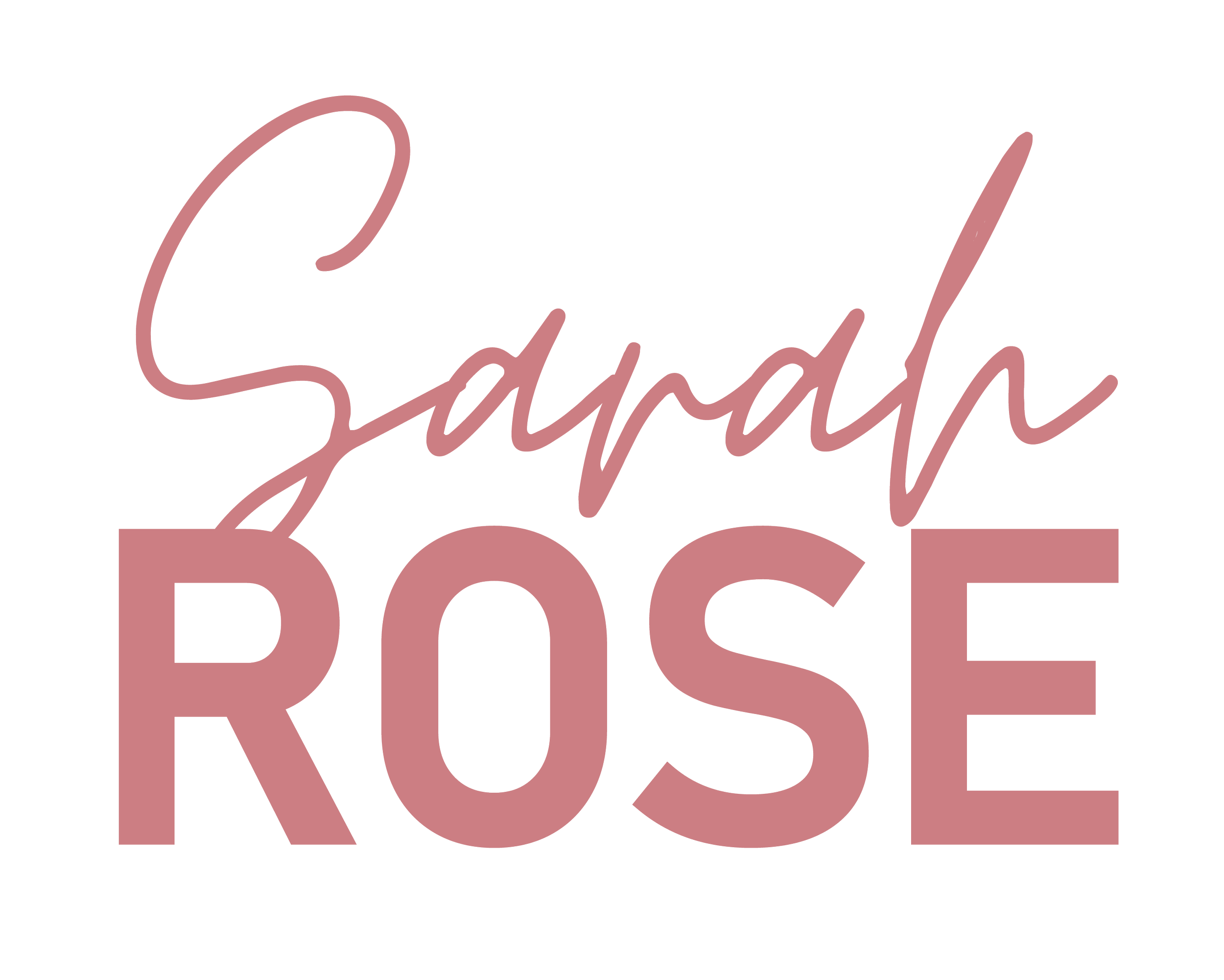 Stylized text reading "Sarah Rose" in pink cursive. Romance author Sarah Rose.