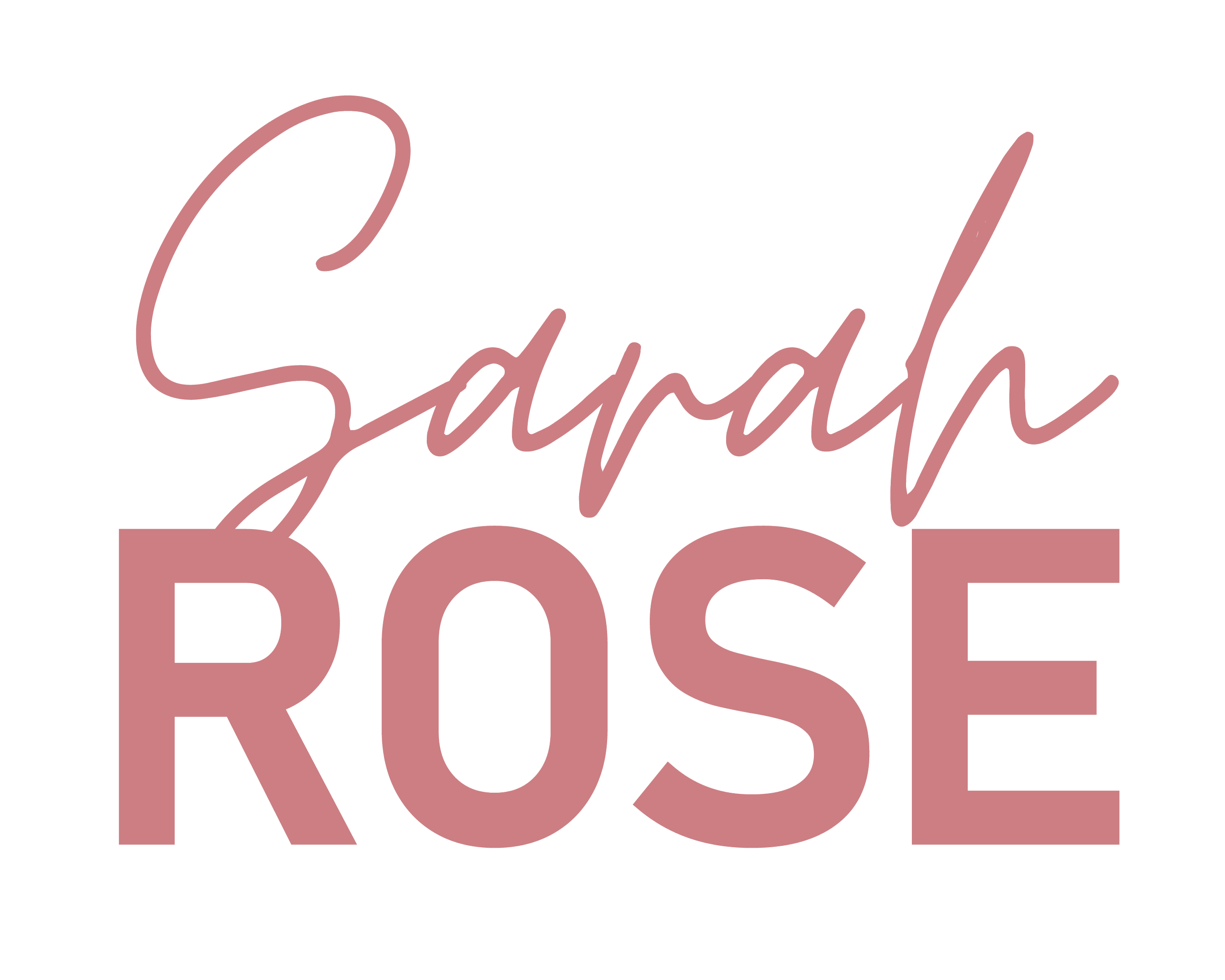 Stylized text reading "Sarah Rose" in pink cursive.