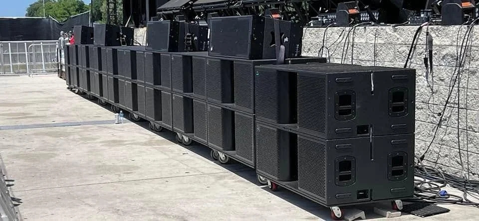 20 PK Sound T218  subwoofers provided by True Audio to Lost Lands Music Festival