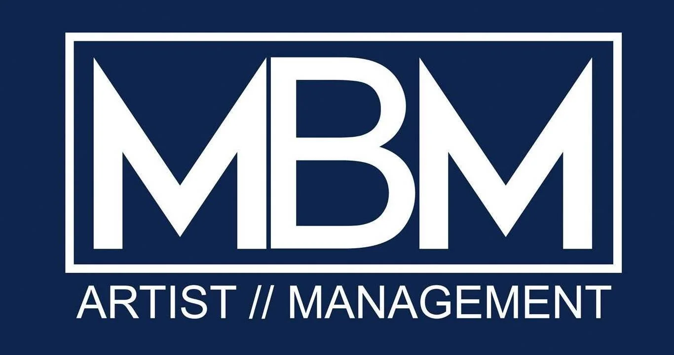 A logo with the letters 'MBM' inside a rectangular border, with the words 'ARTIST // MANAGEMENT' below.