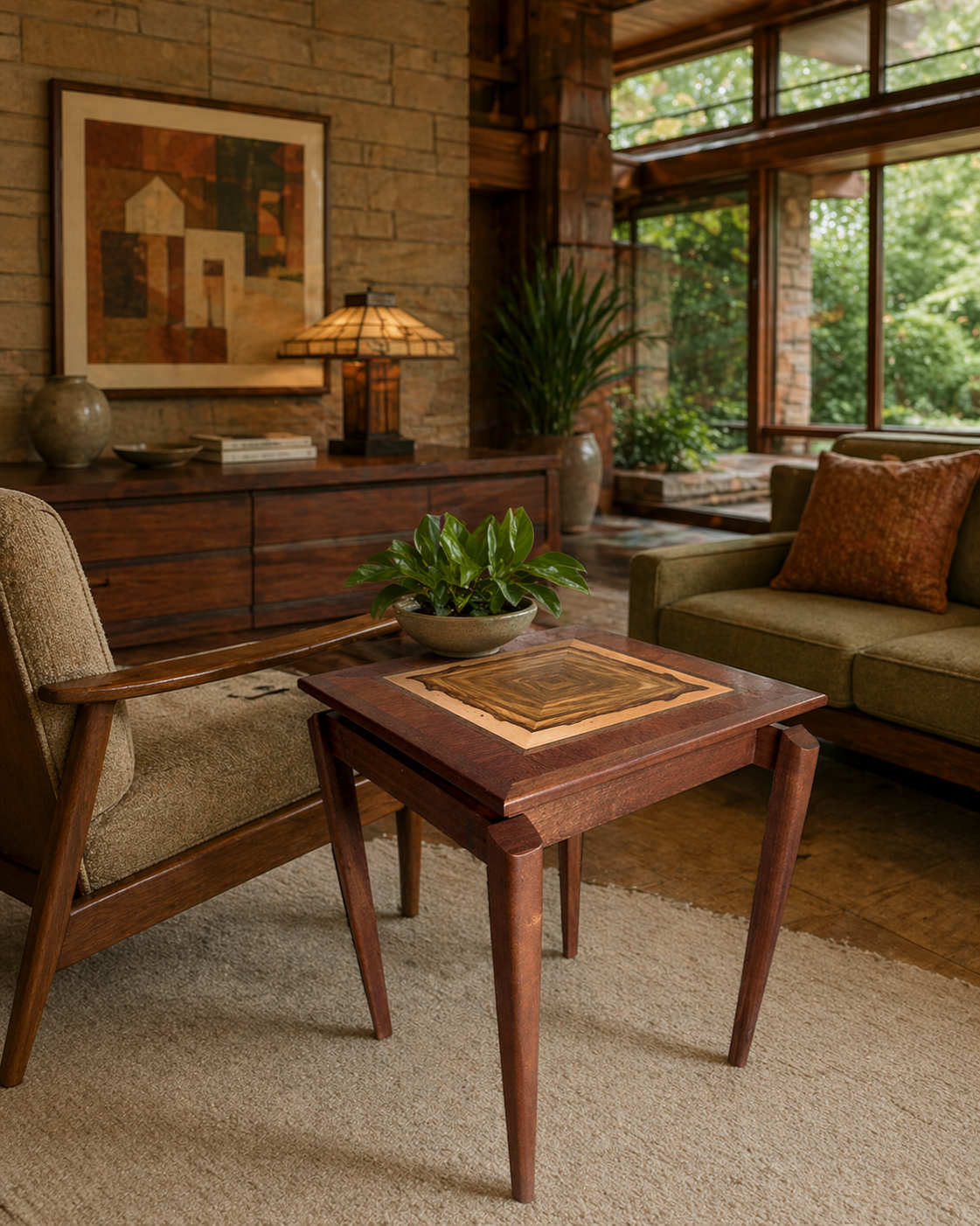 Red Gum Quad Match Side Table