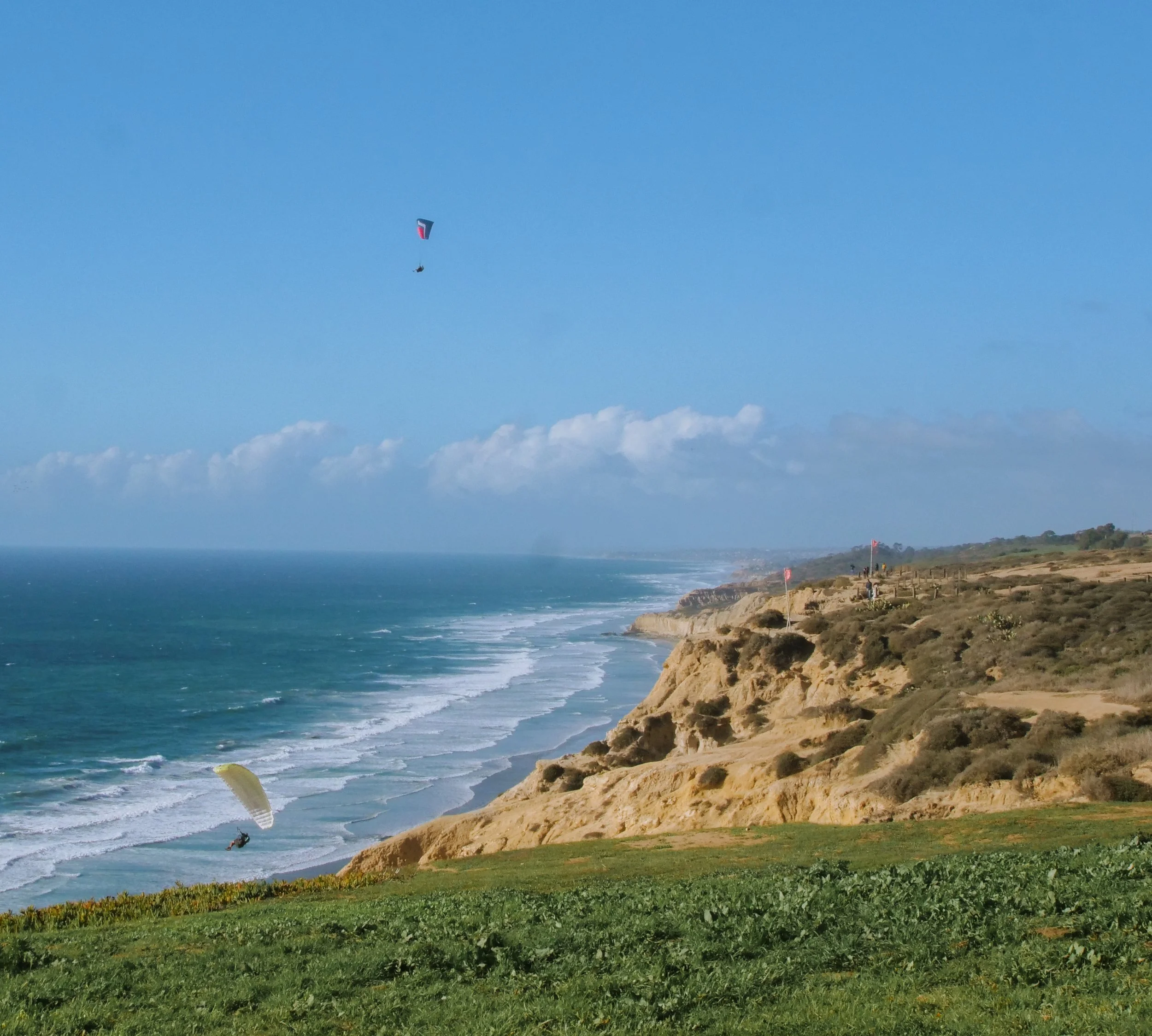 above the cliffs