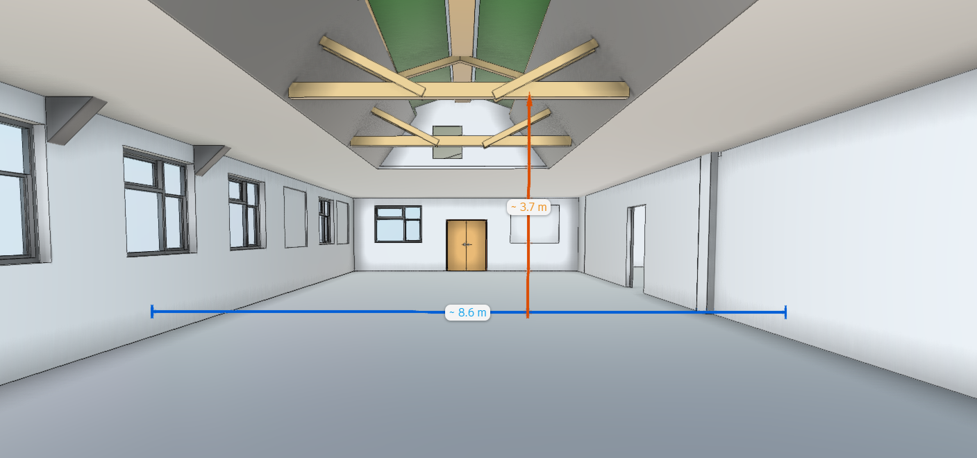 Detailed BIM model view of an existing building
