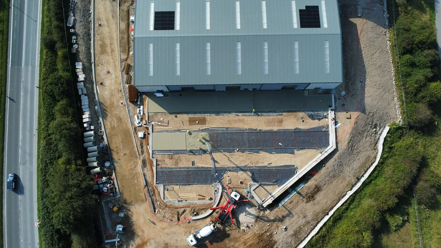 Aerial overview of a renewable energy project