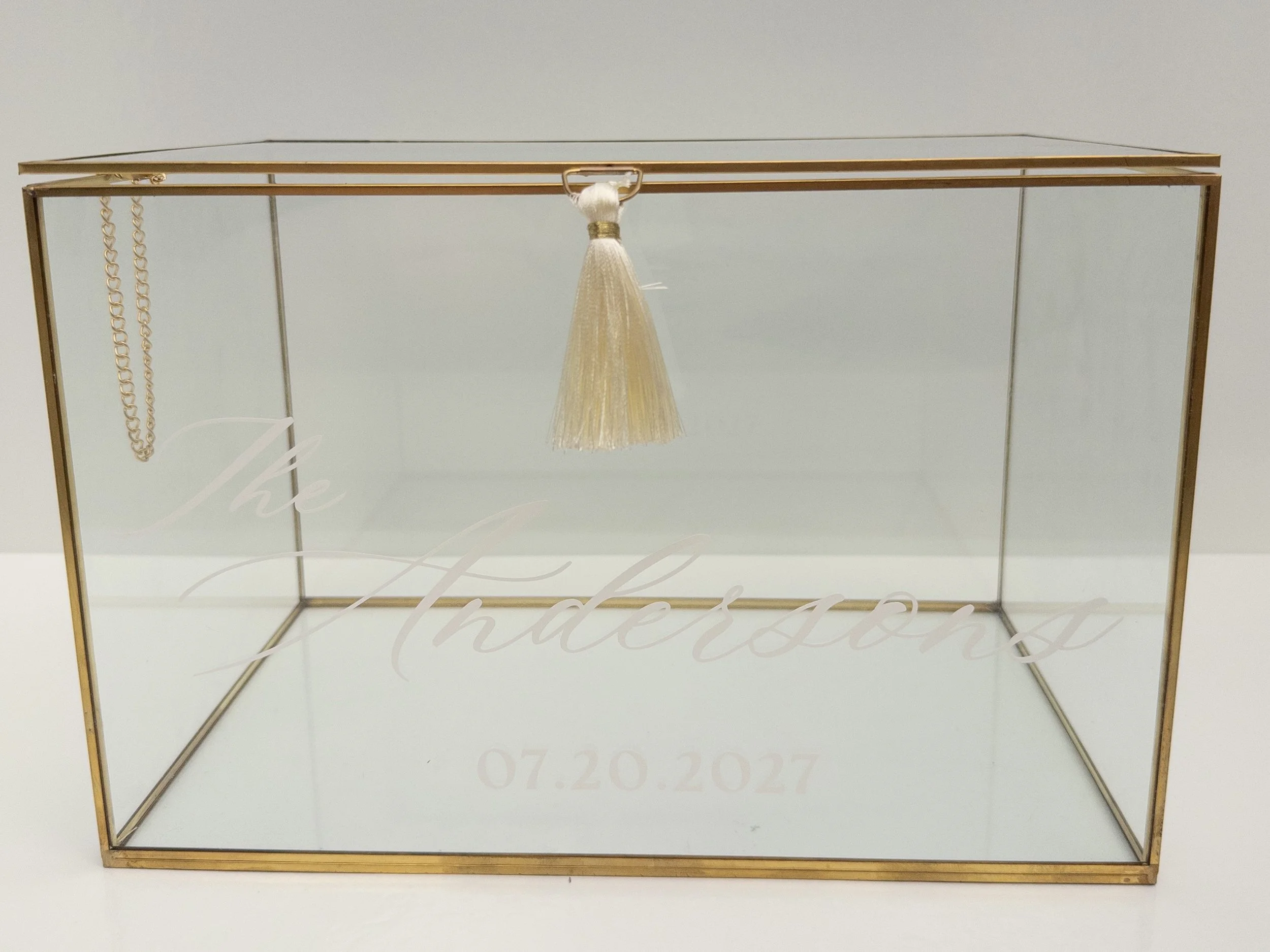 Lily // Customizable Gold Glass Card Box