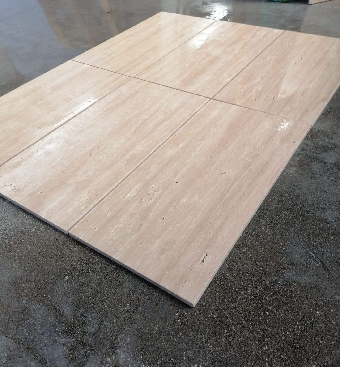 Vein Cut Light Travertine Honed & Unfilled-2(wet look)