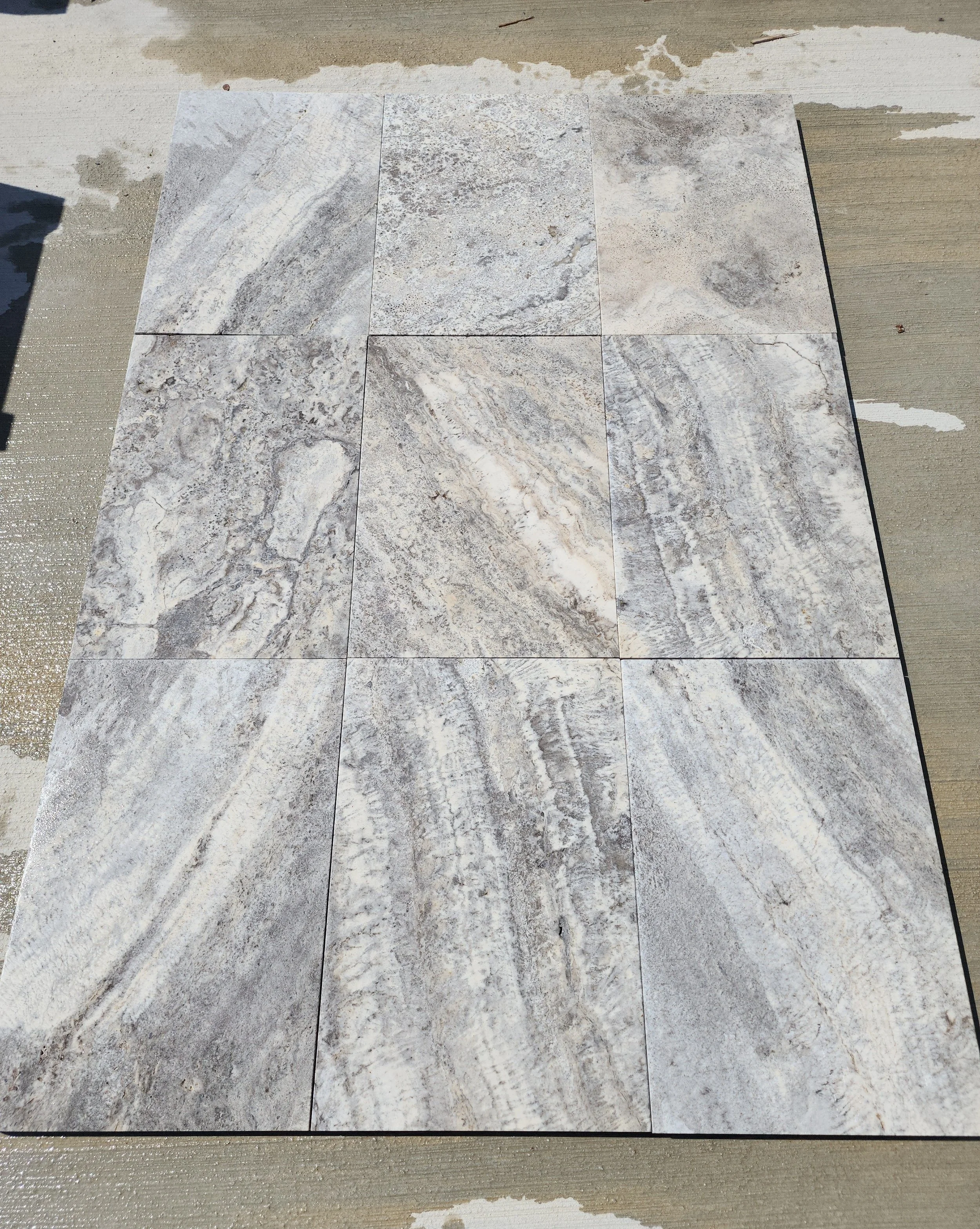 Silver Fantastic Travertine Tumbled-2(wet look)