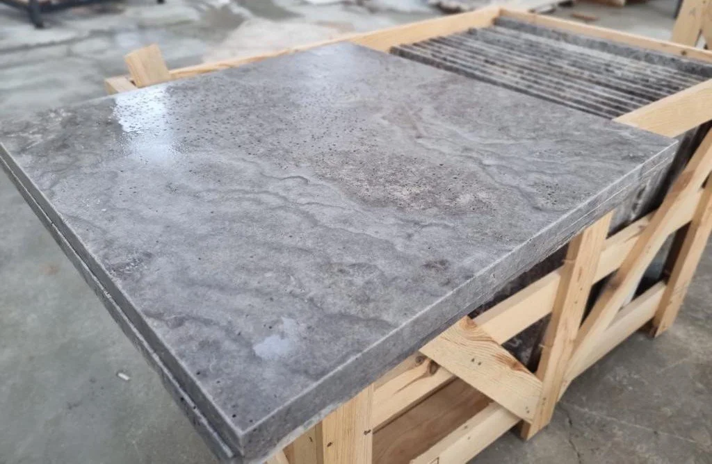 Silver Travertine Premium Tumbled-3(wet look)