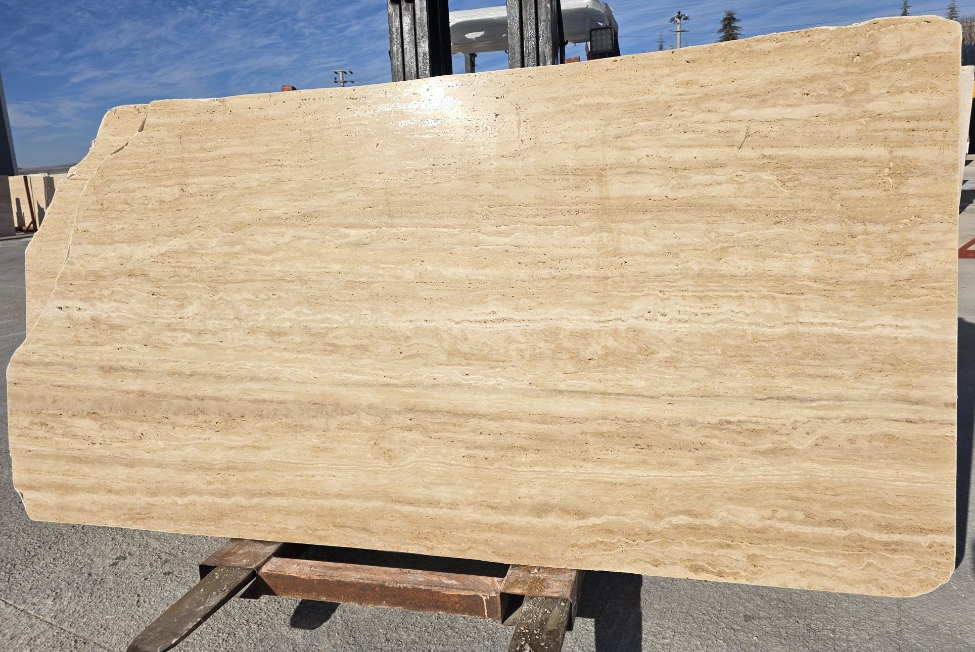 Vein Cut Light Travertine Honed & Unfilled-3(wet look)