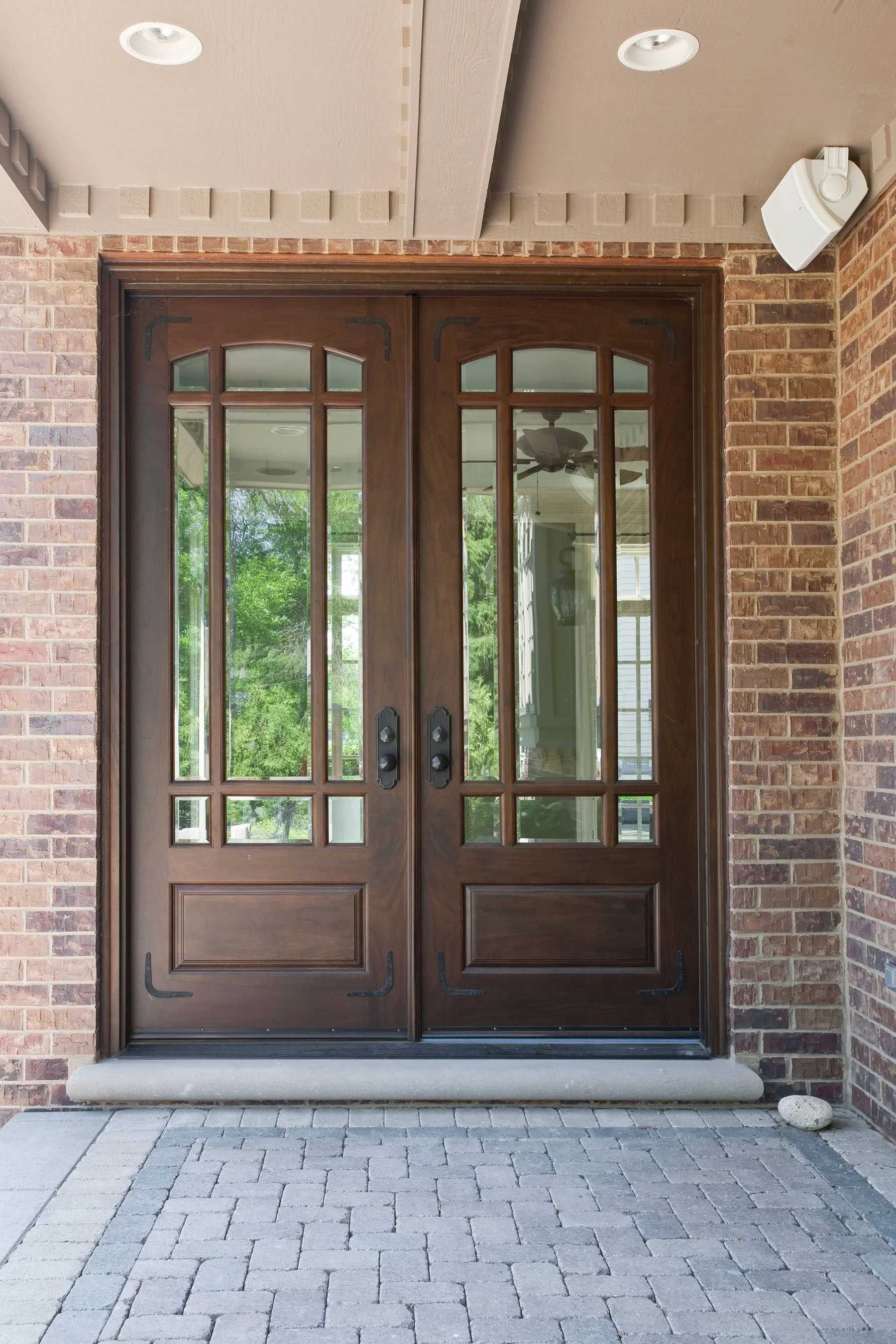 Trimlite 60" by 80" 20 Clear Glass Lite Ovolo Edge Interior Double French Door with Ball Catch, Brushed Chrome Hinges and 6-9/16" Door Jamb Primed Alternate View Glass Obsurity Trimlite 60" by 80" 20