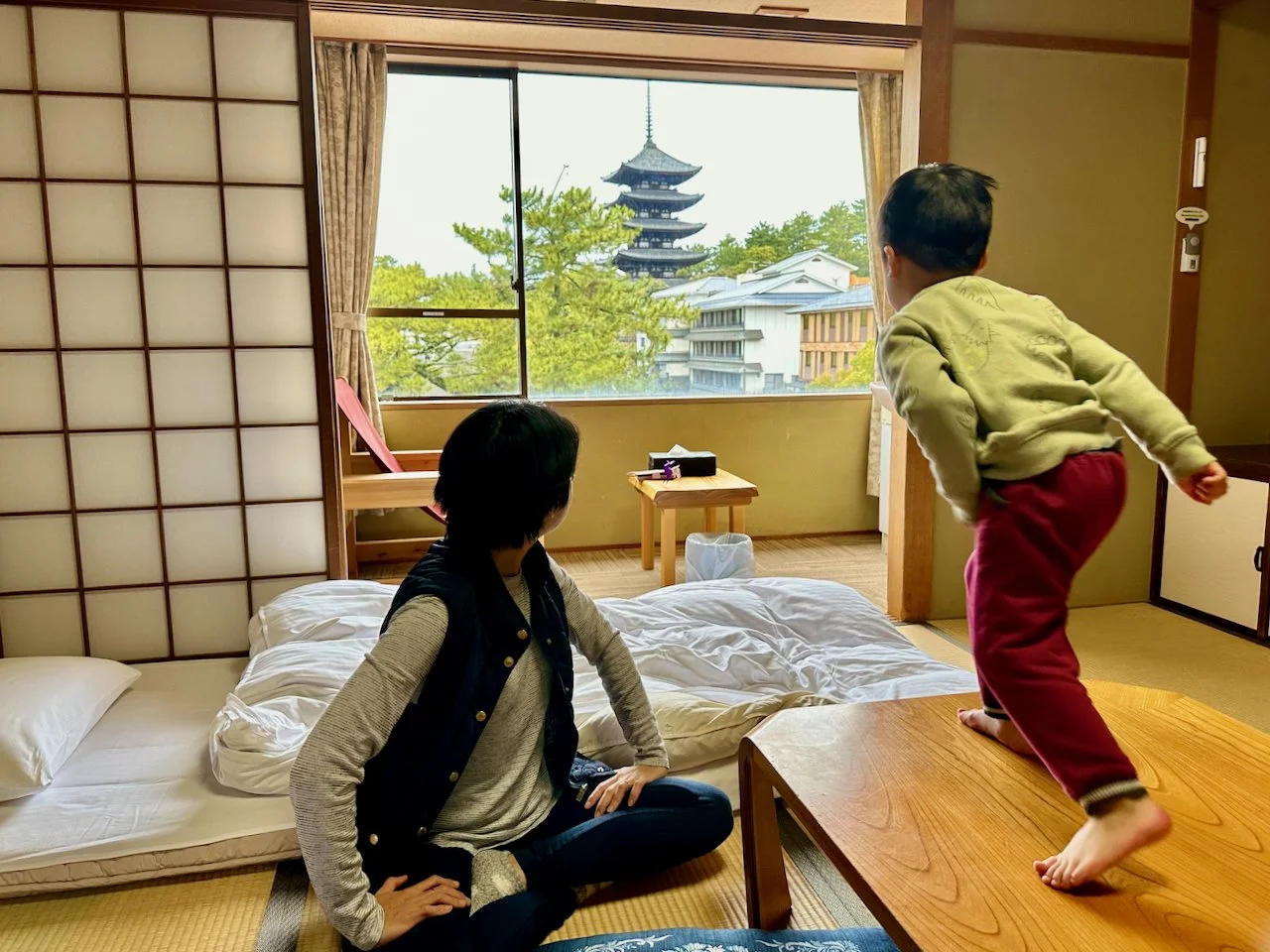 Staying at the Nara Visitor Center and Inn.  One of our favorite hotels ever.
