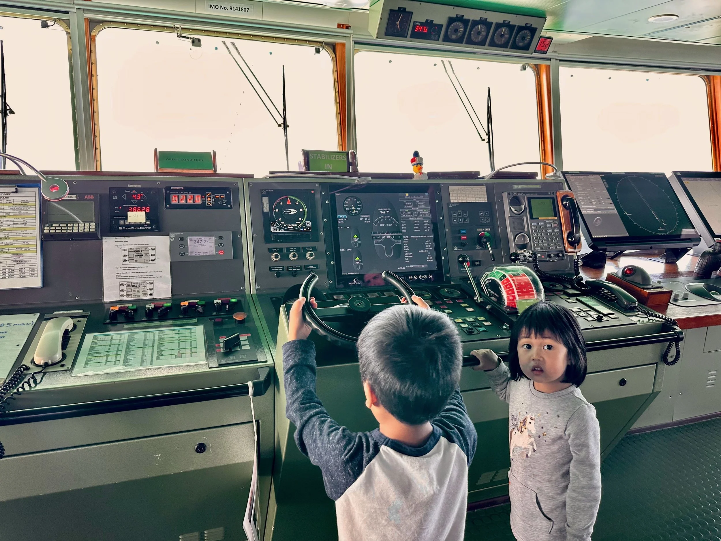 Ethan learns how to steer the MV World Odyssey