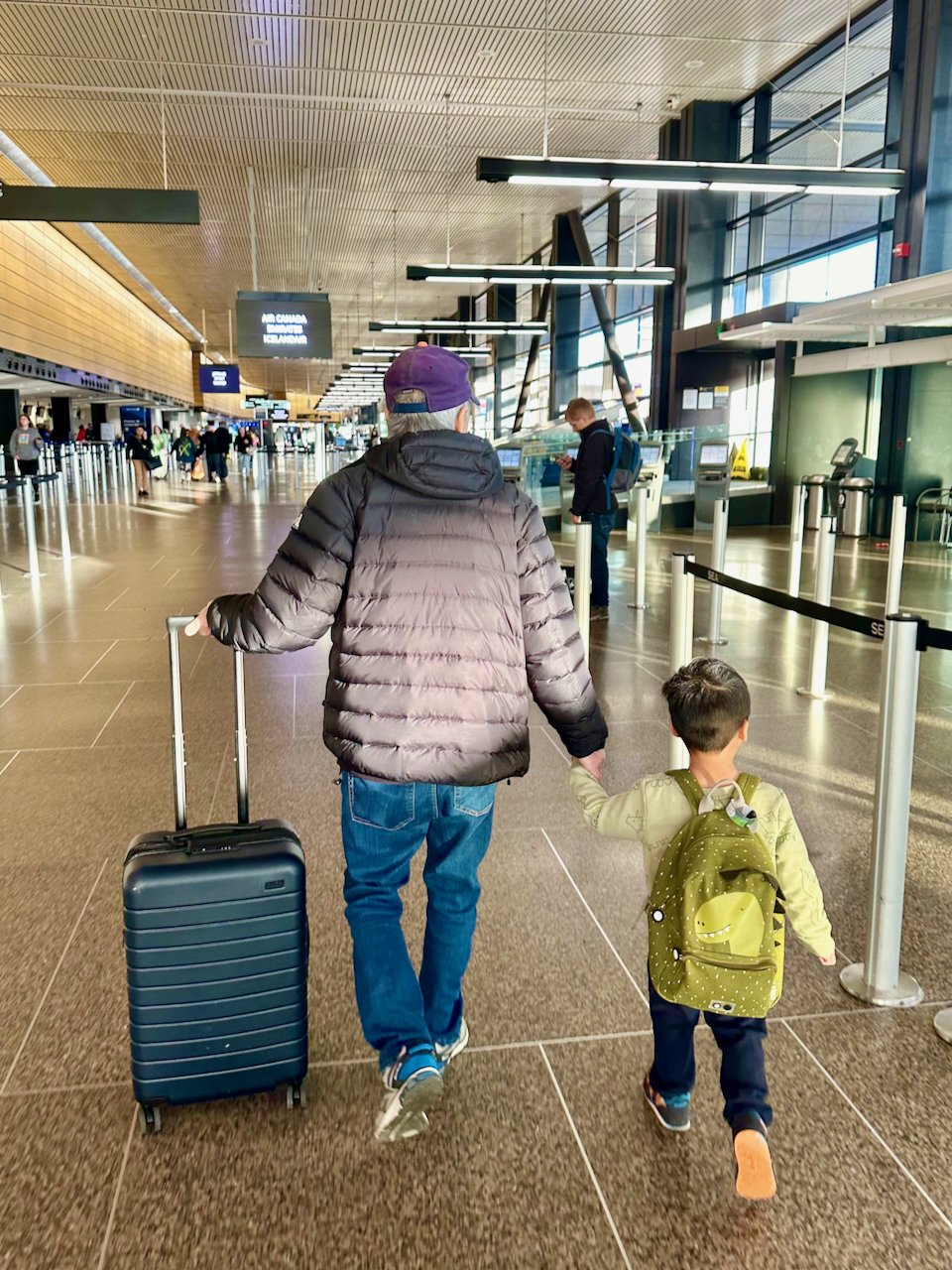Grandpa and Ethan at the airport