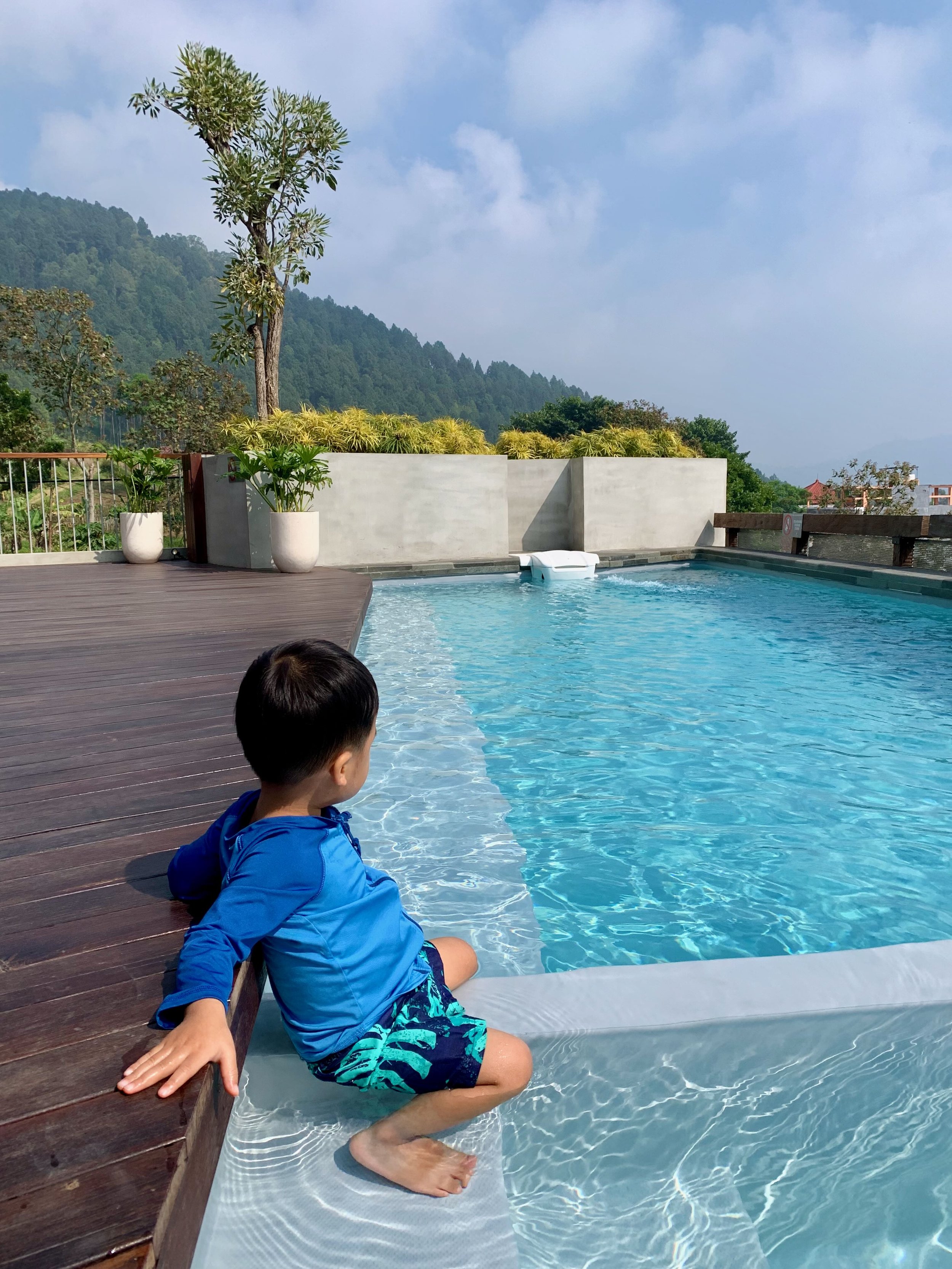 Lounging by the pool