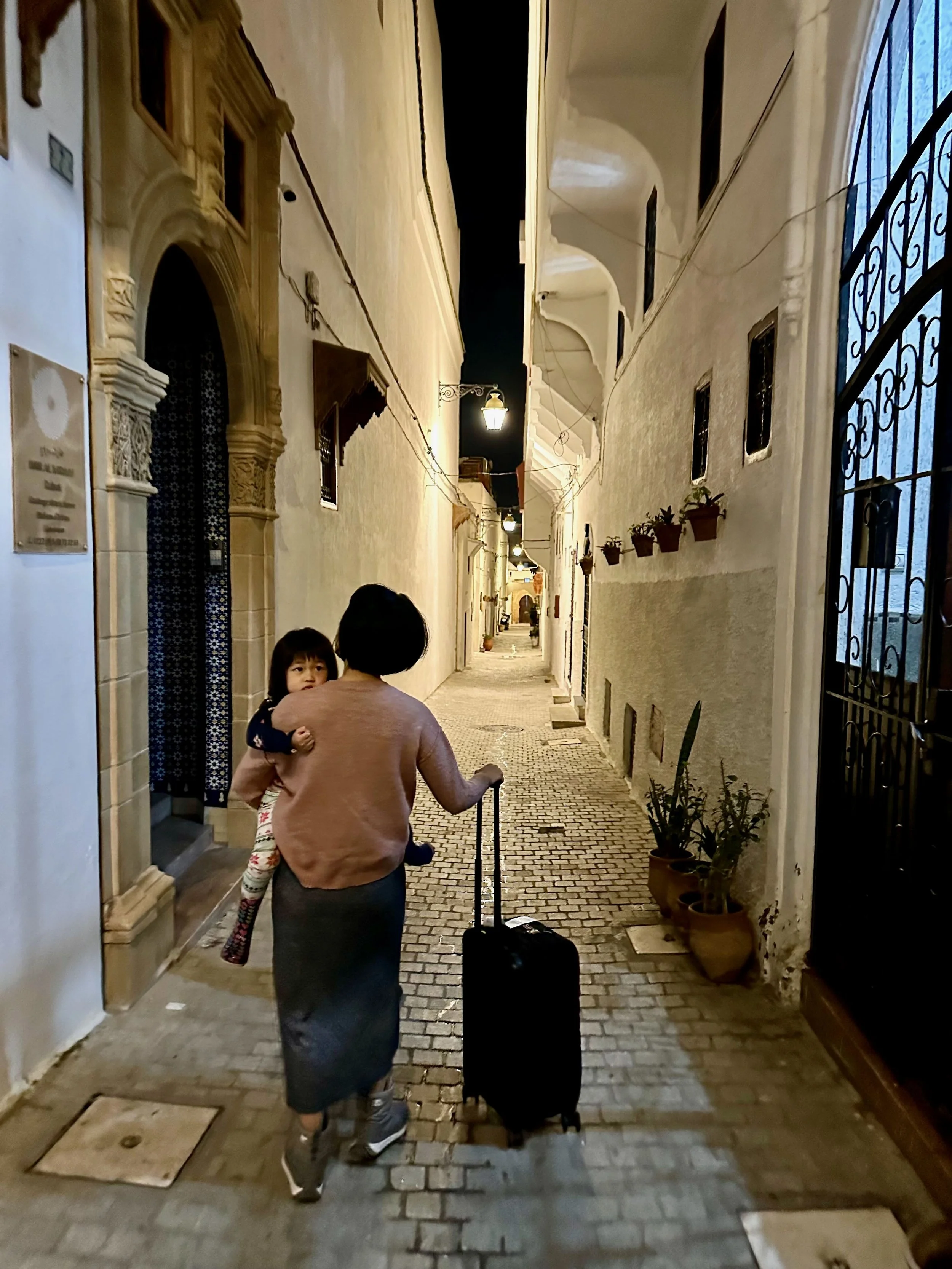 After 20 hours of travel, finally arriving in Rabat, Morocco
