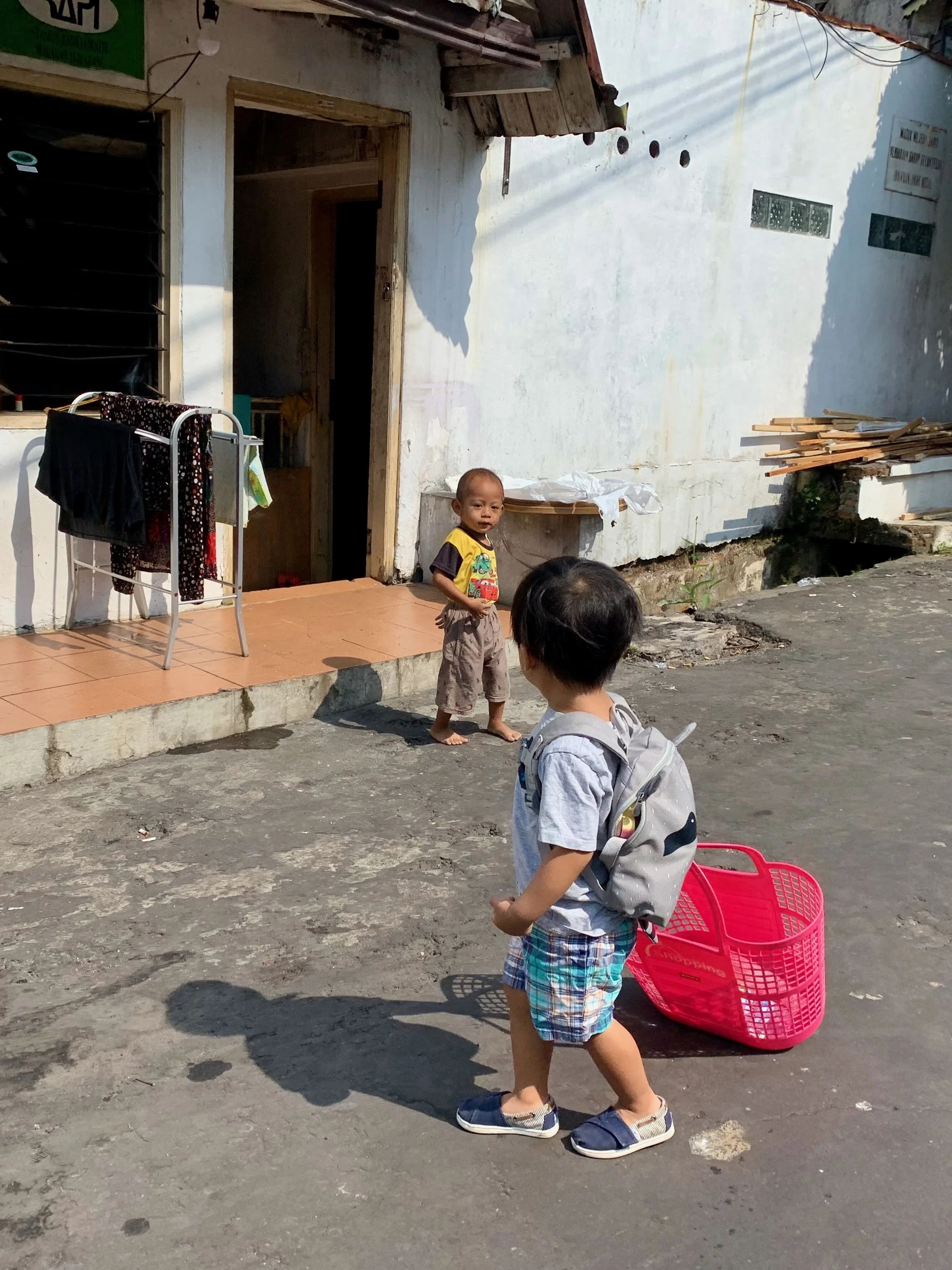 Meeting the neighborhood kids