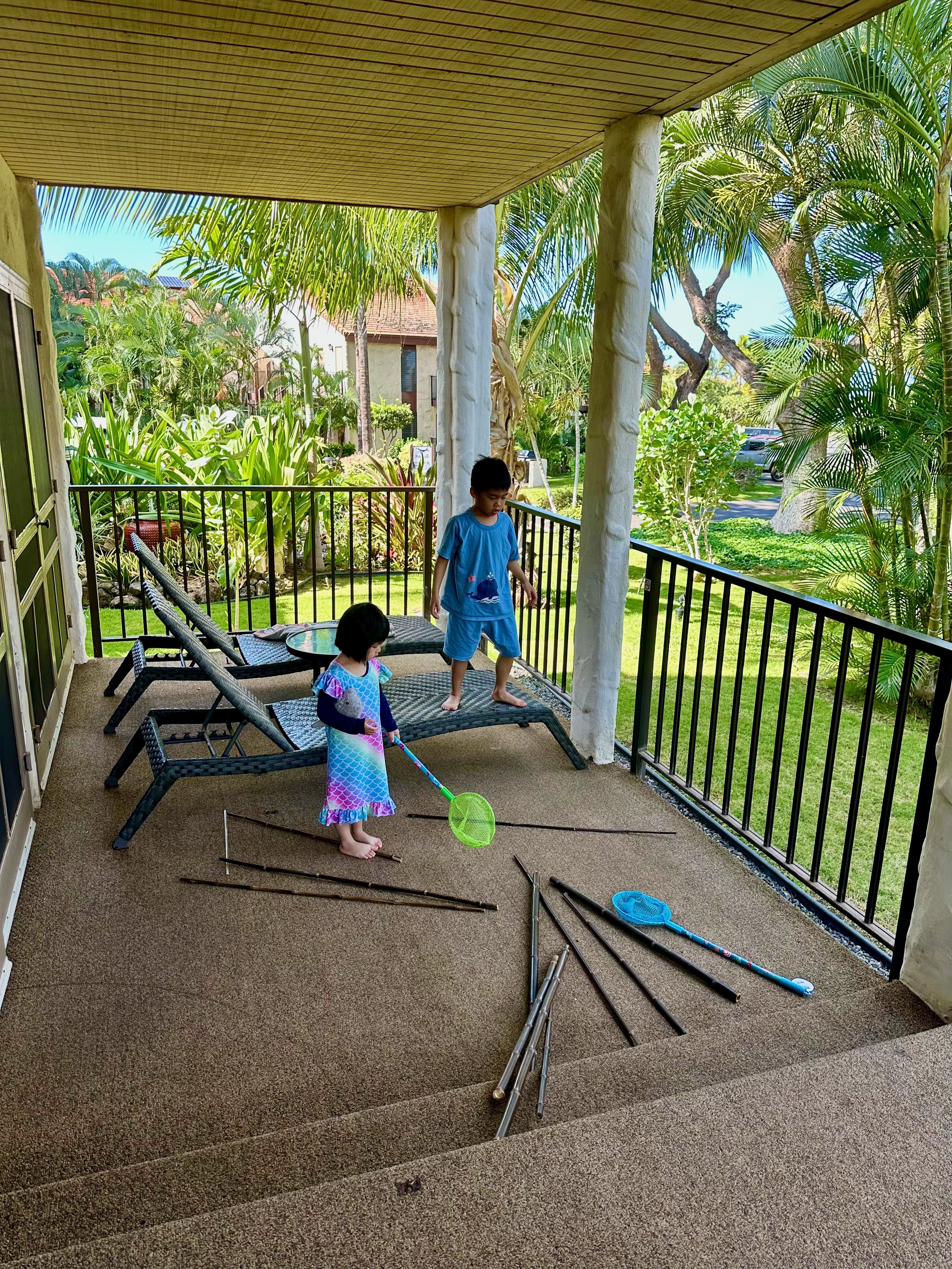 Playing Alone on the lanai