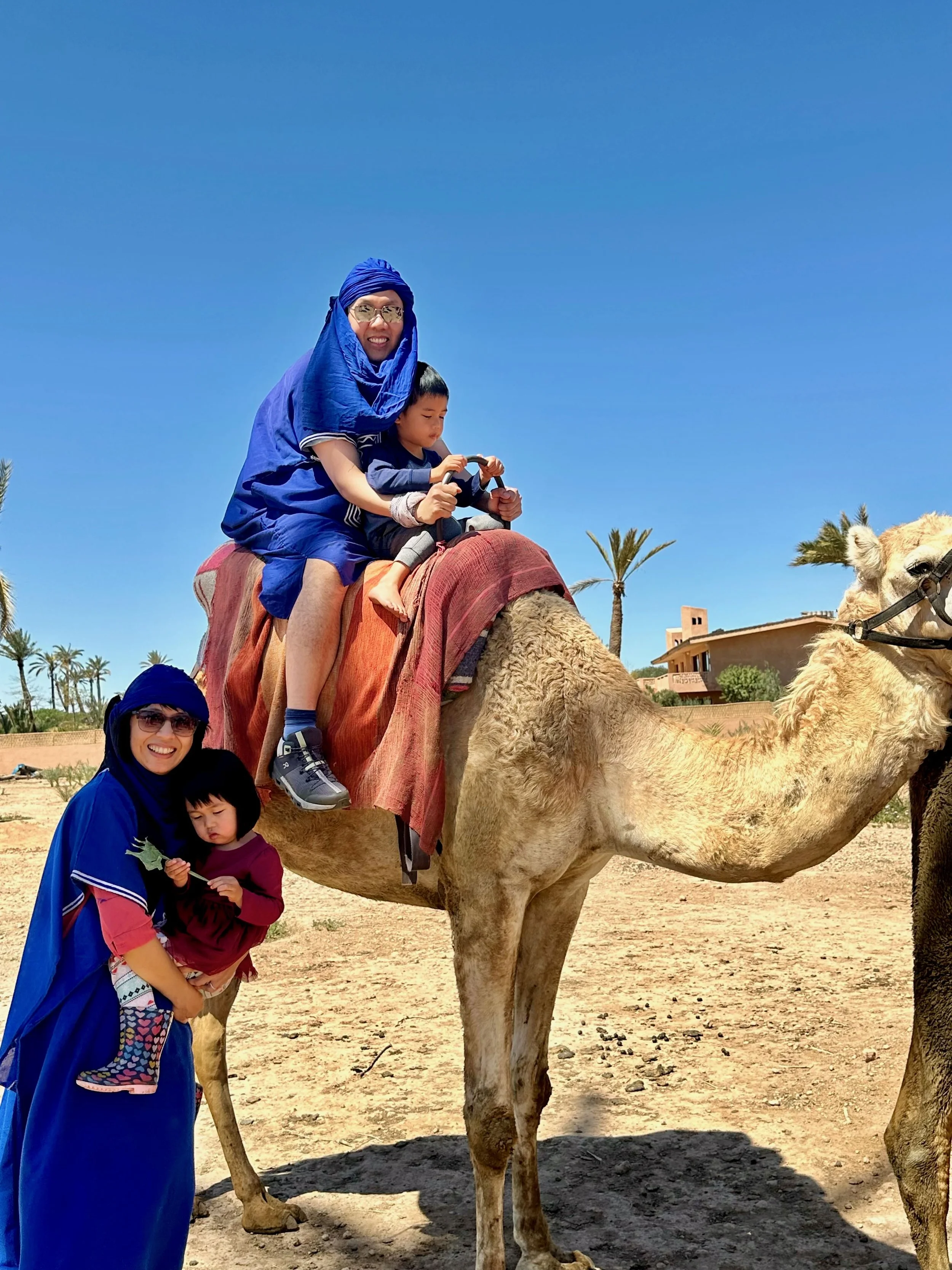 A short camel ride on the way to Marrakesh