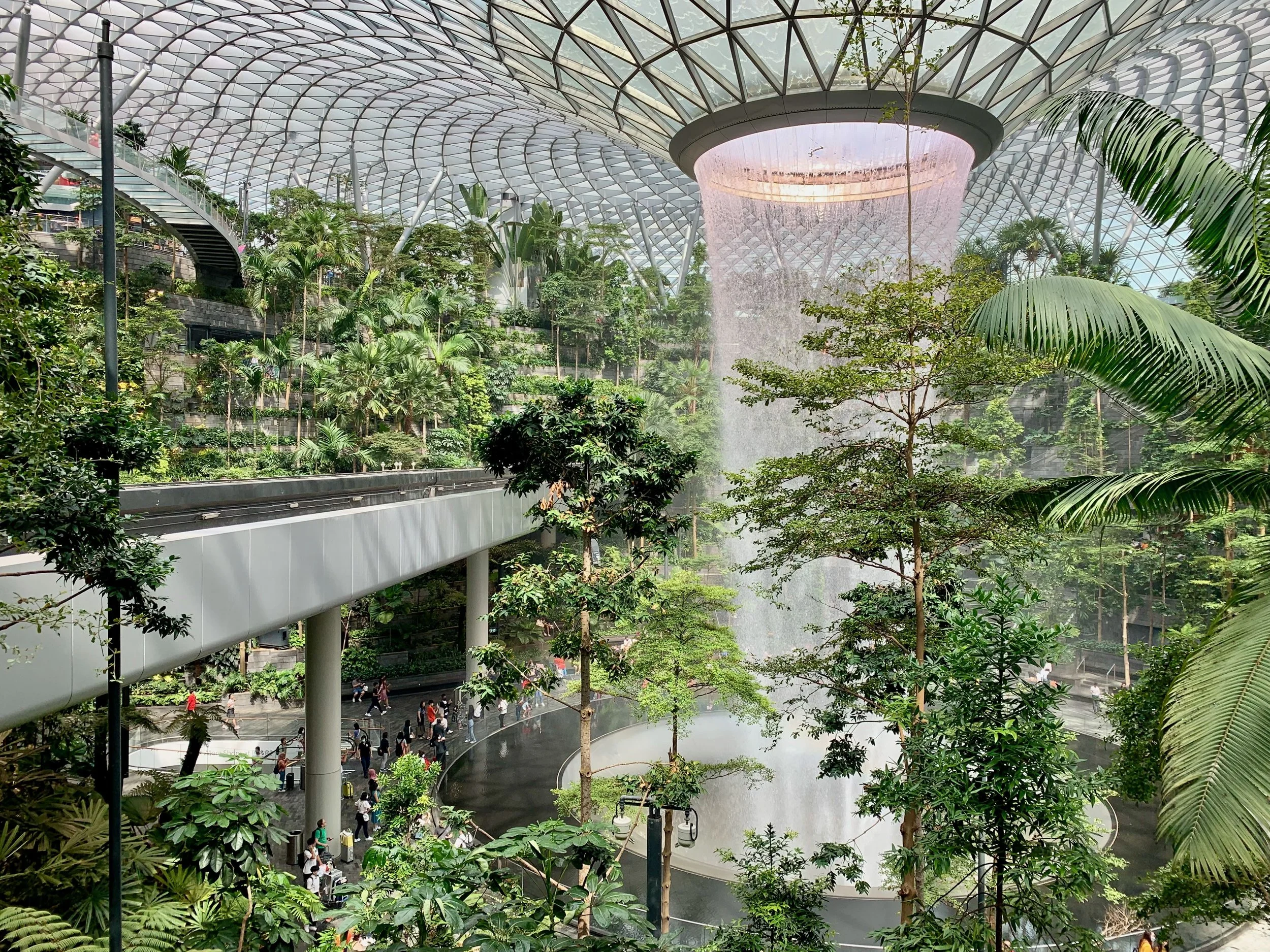The Jewel at Changi Airport. We stayed for one night on the way back to Seattle.
