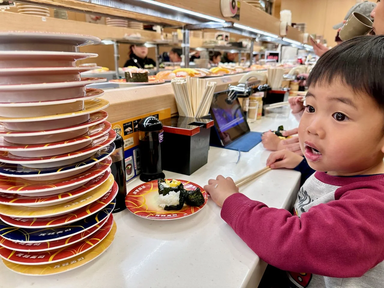 Conveyor belt sushi in Osaka