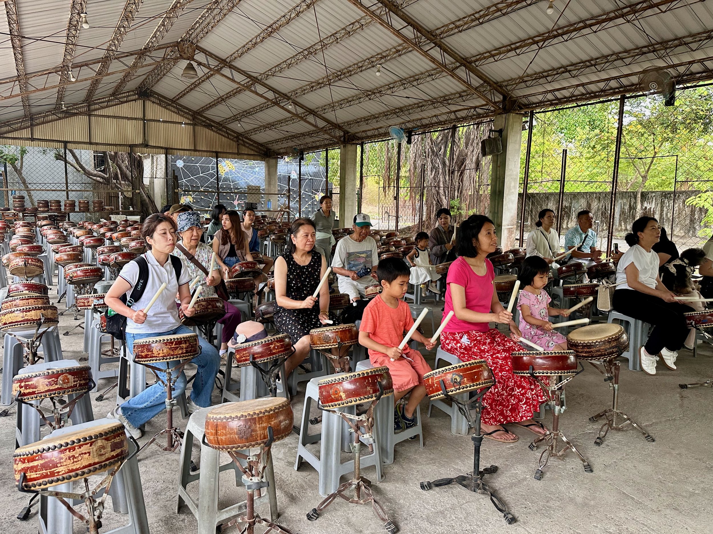 Drumming at Ten-Drum Cultural Village