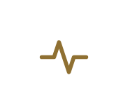 A simple brown heartbeat or pulse line icon on a white background.