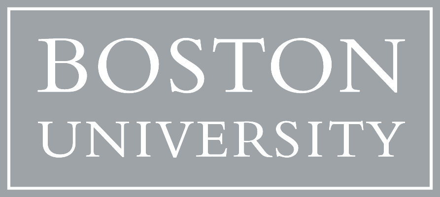Gray background with white text that reads "Boston University".