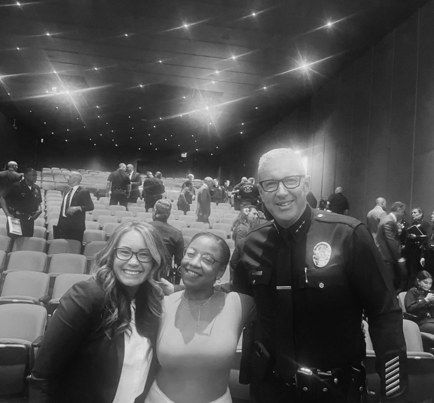 Dr. Bentley Gibson with attendees at a public safety and leadership event
