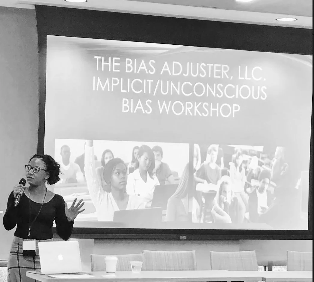 Dr. Bentley Gibson delivering an implicit bias training workshop for organizations and leadership teams