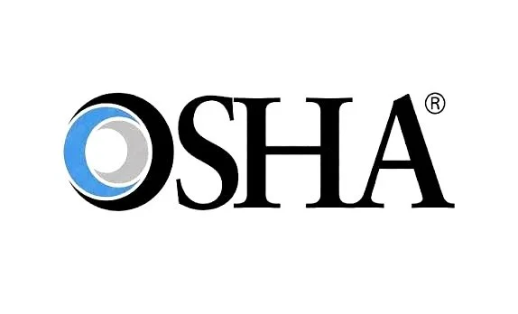 OSHA logo with a blue and gray circular graphic to the left of the text.